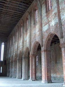 Monastery Chorin - view inside of the open church of the monastery