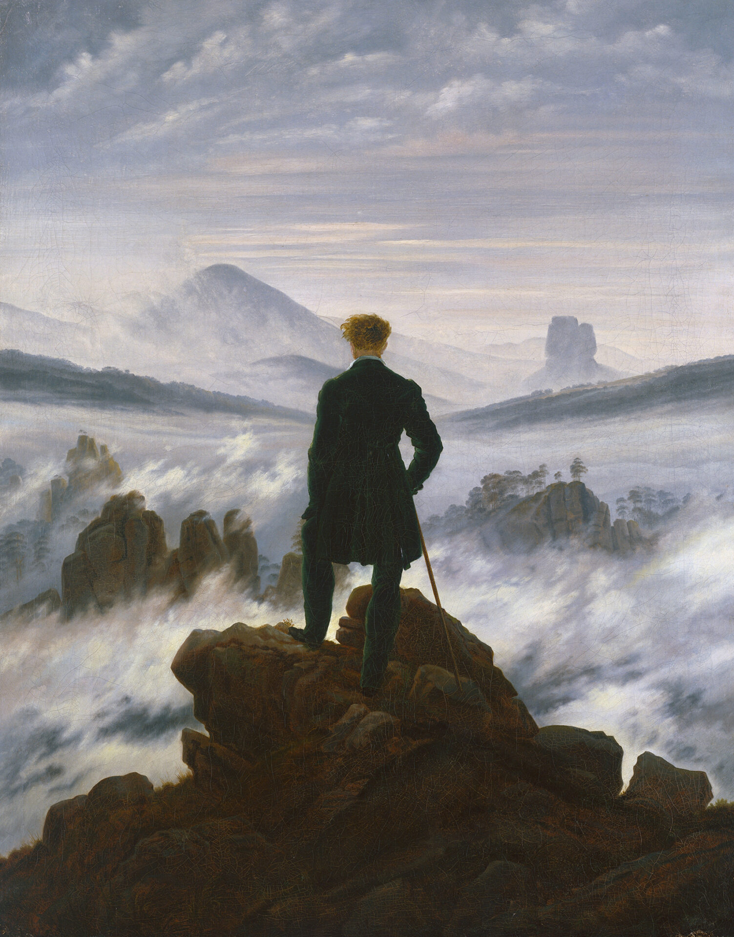 CASPAR DAVID FRIEDRICH (1774–1840), Wanderer über dem Nebelmeer, um 1817